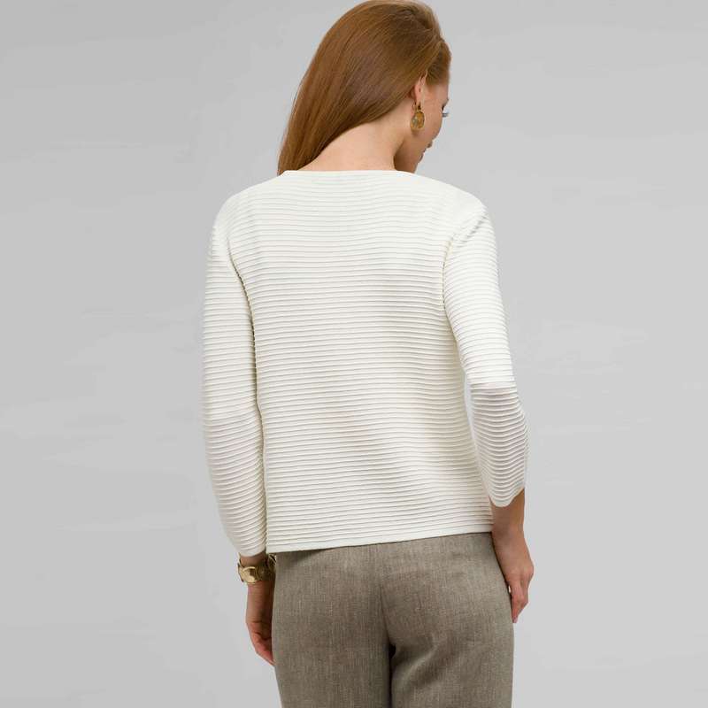 One Button 3/4 Sleeve Cardigan, Bone, large image number 1